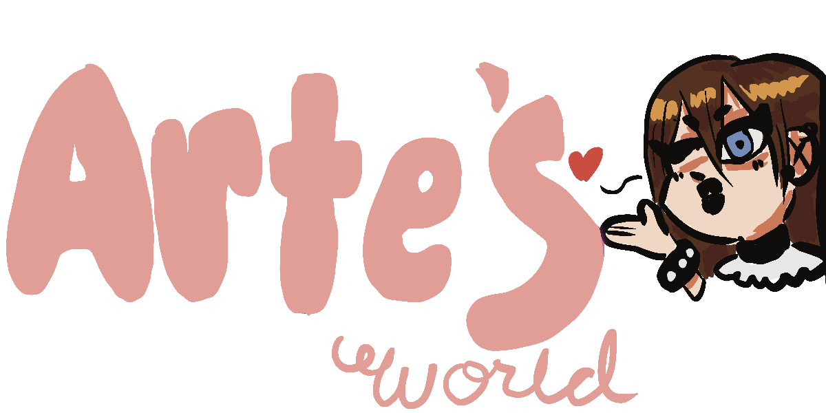 Image reading Artes world with a chibi of arte winking and blowing a kiss